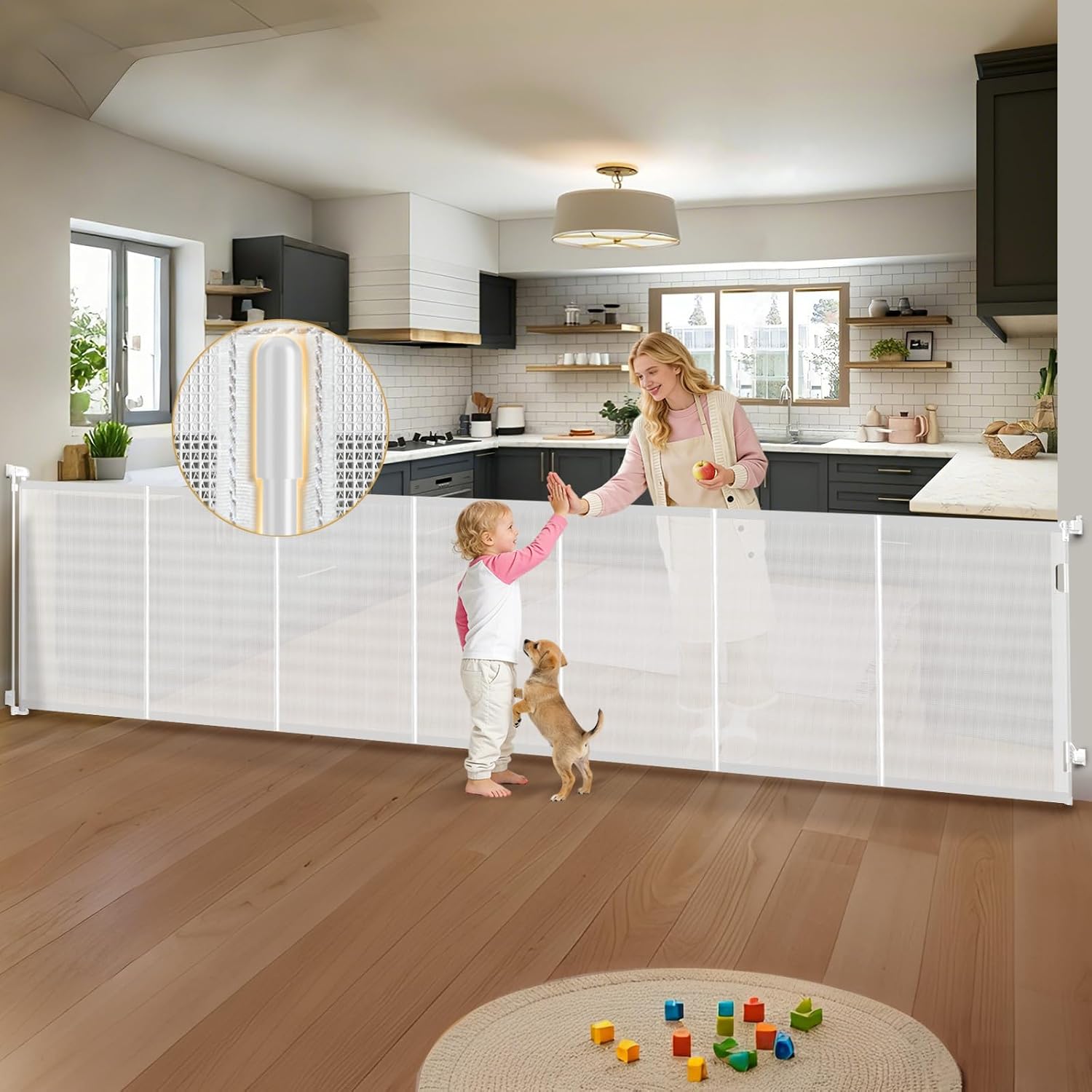 Baby Gate Extra Wide - Puertas de seguridad retráctiles para bebés,