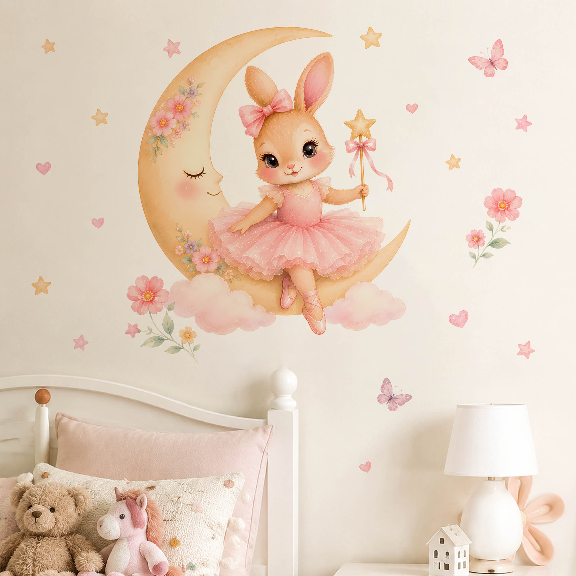 Baby Girl Nursery Quotes - Pegatinas de Pared de Conejita Bailarina