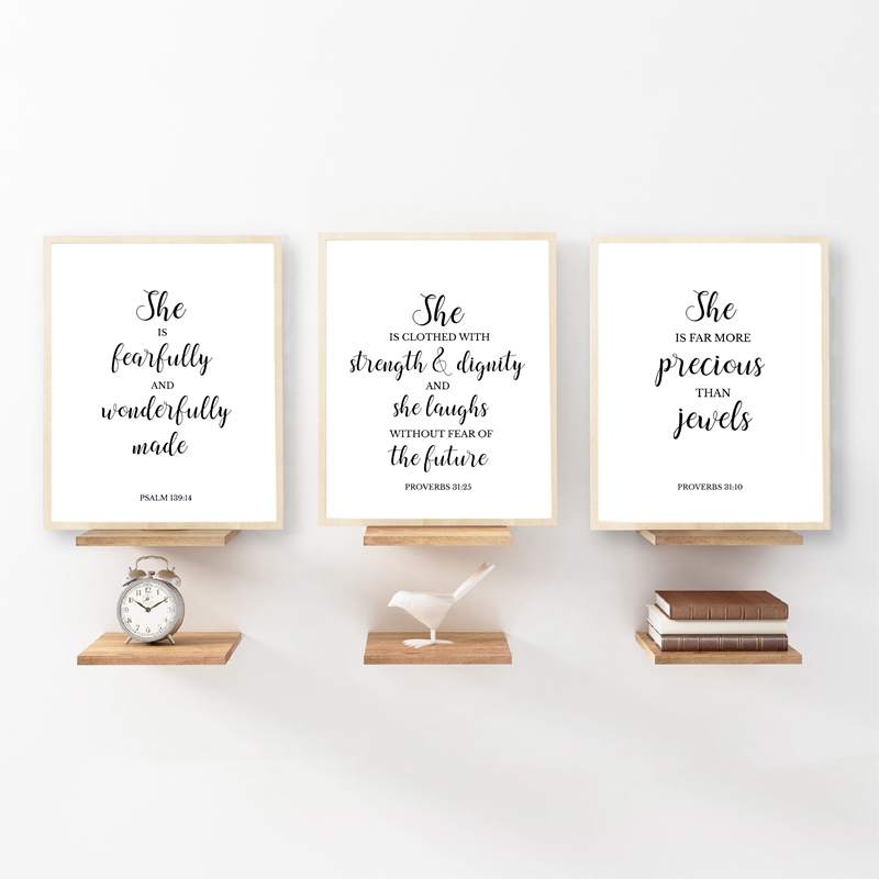 Baby Girl Nursery Quotes - Arte de pared cristiano con cita