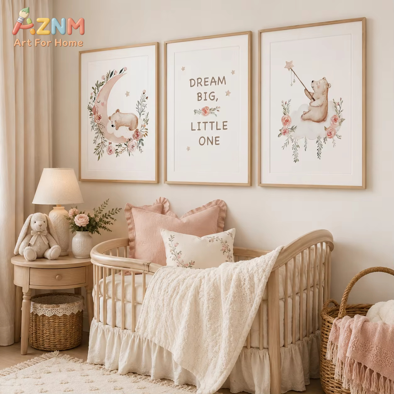 Baby Girl Nursery Quotes - AZNM Arte de pared con flores