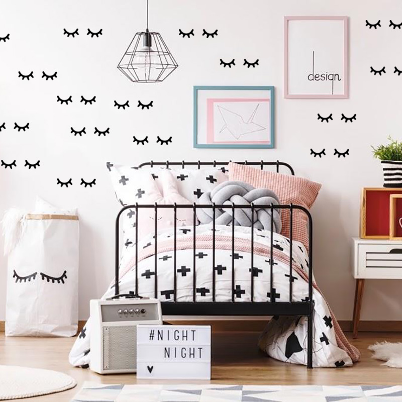 Baby Girl Nursery Quotes - Pegatinas de pared de pestañas para