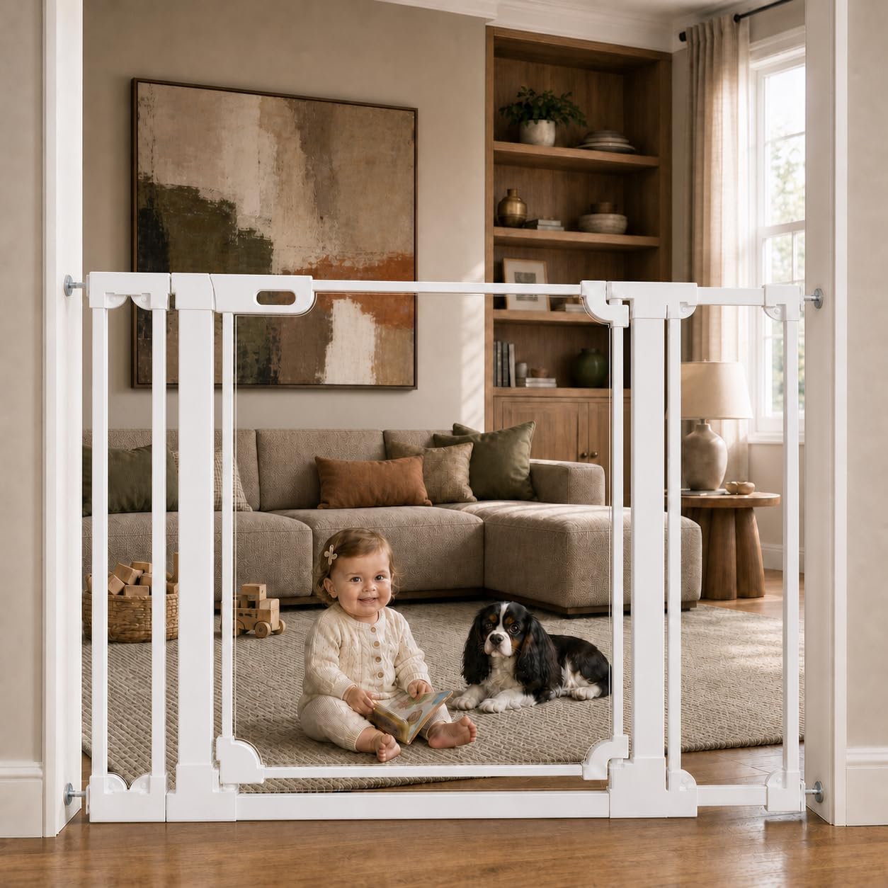 Baby Gate Extra Wide - Puerta de seguridad transparente de acrílico