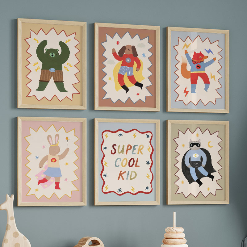 Baby Nursery Kids - Divertidos dibujos animados, arte de pared