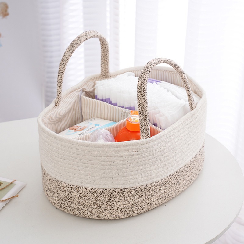 Storage Basket Fabric - Caddy plegable para pañales, bolsa para