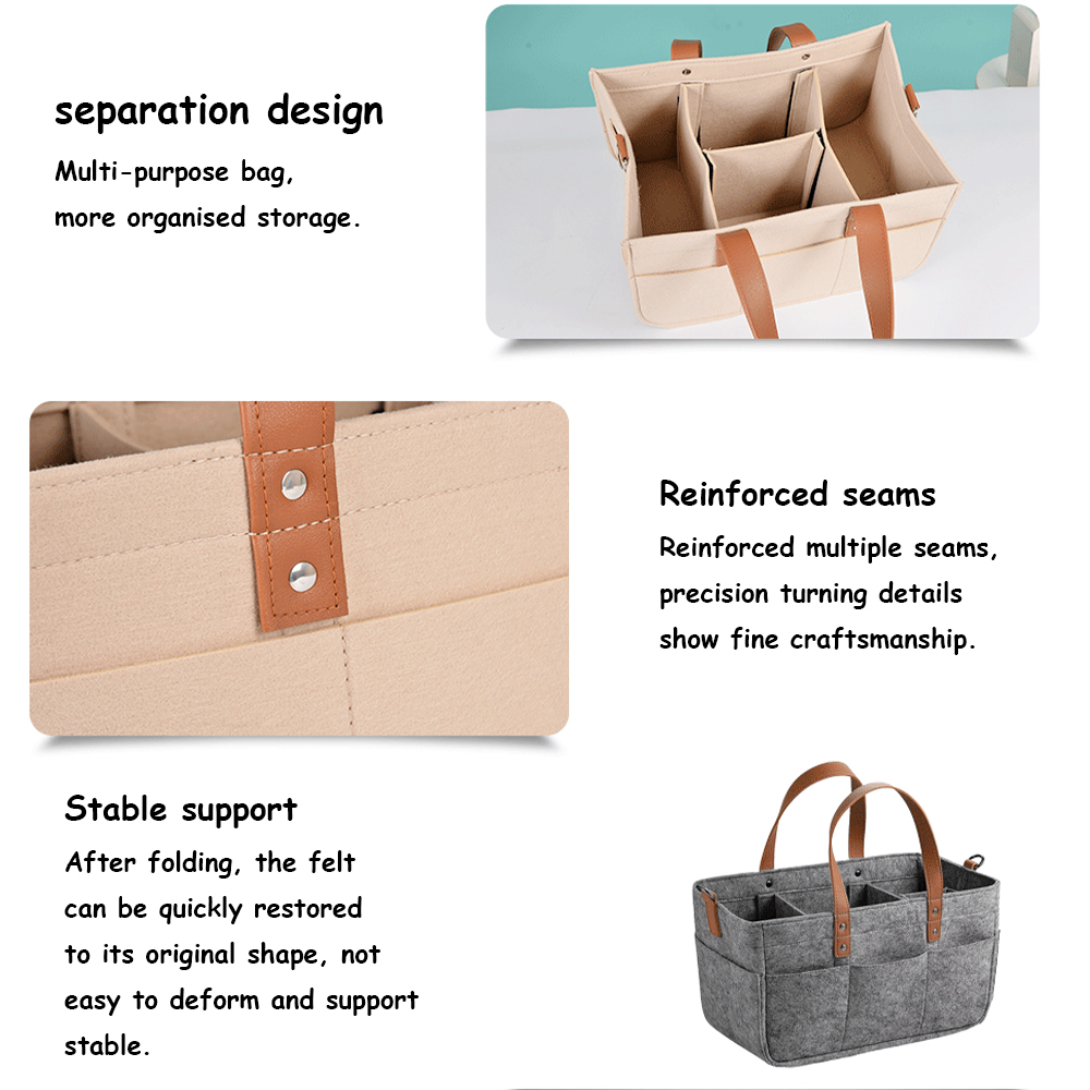 Cesta organizadora de fieltro  - Baby Nursery Handles reseña y precio