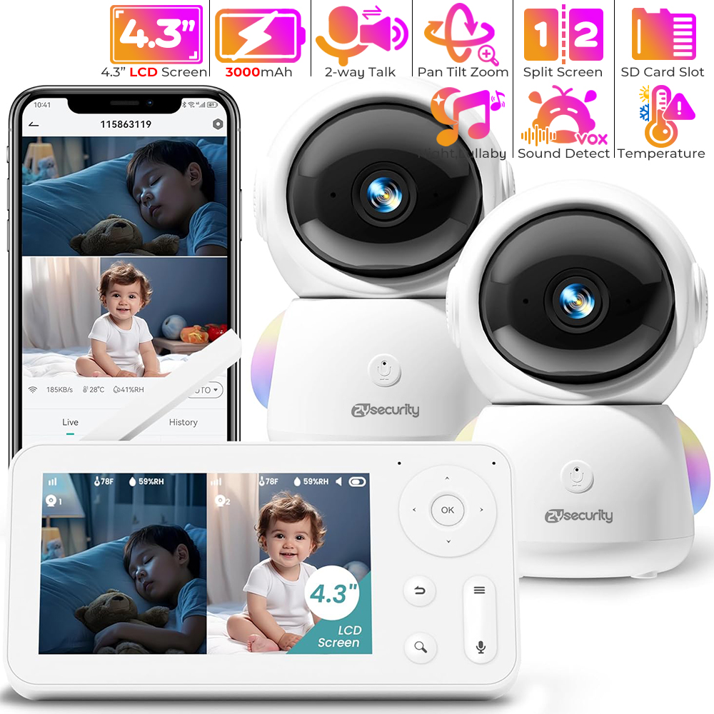 Monitor para Bebés 2K con 2 Cá - Baby Nursery Equipment reseña y precio