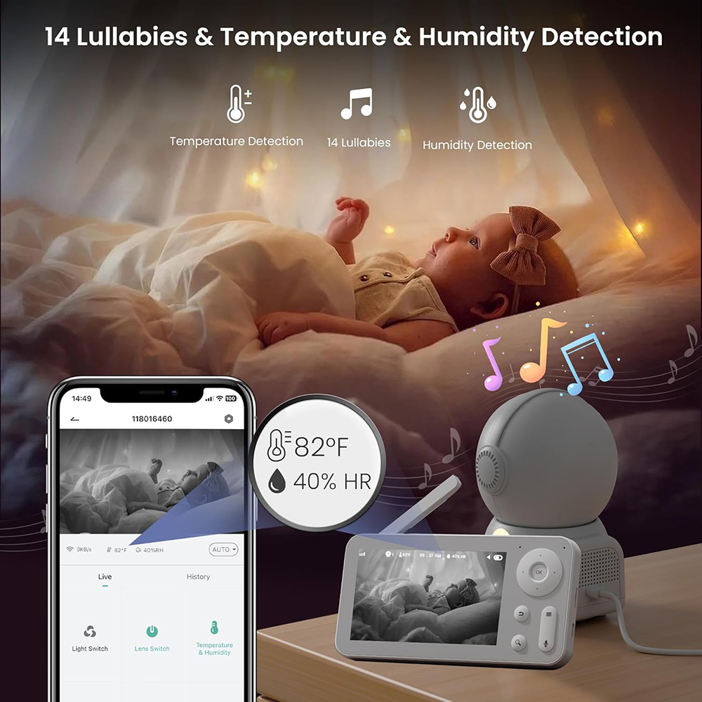 Monitor para Bebés 2K con 2 Cá - Baby Nursery Equipment reseña y precio