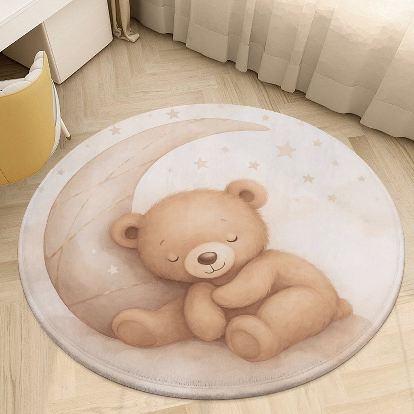 Alfombra Redonda de Felpa con  - Baby Nursery Rug reseña y precio