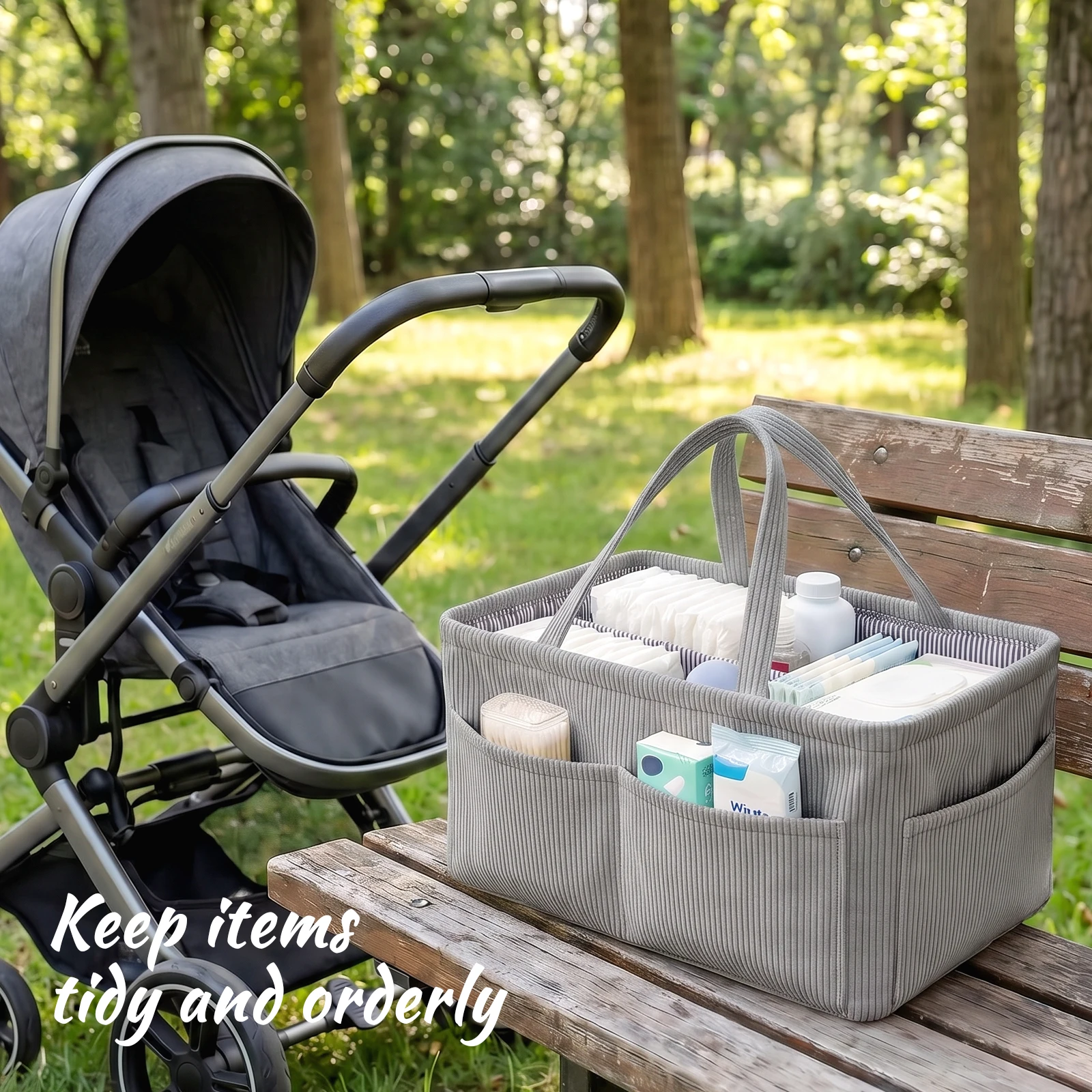 Organizador plegable de pañale - Storage Basket Fabric reseña y precio