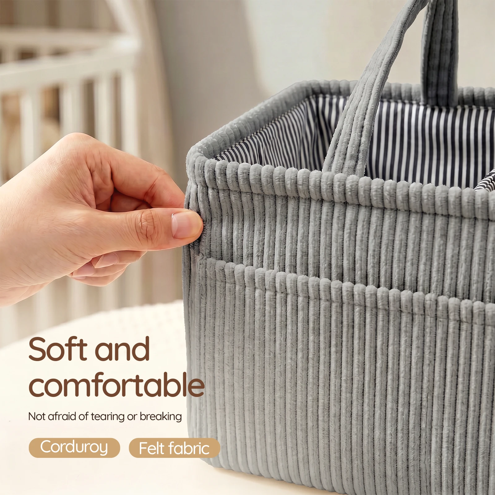 Organizador plegable de pañale - Storage Basket Fabric reseña y precio