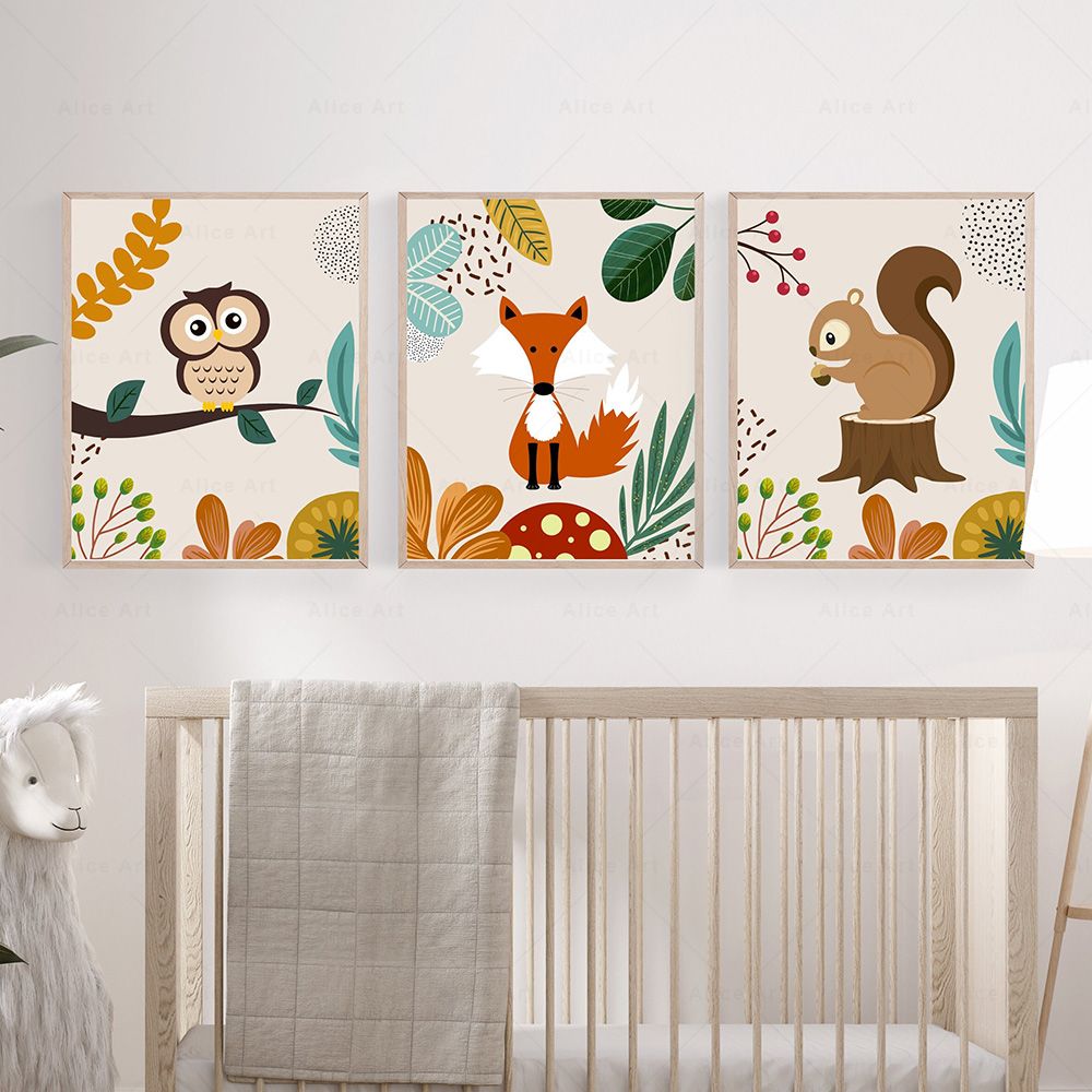 Pósteres Boho de Mono, León, J - Baby Nursery Kids reseña y precio