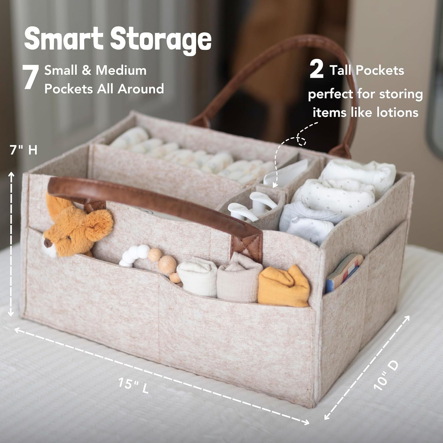 Cesta Organizadora de Fieltro  - Baby Nursery Handles reseña y precio