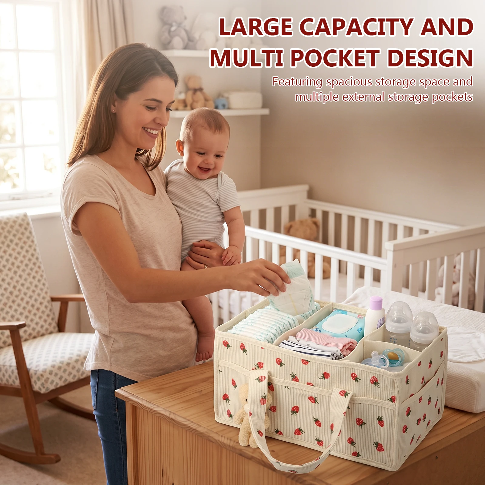 Cesta Organizadora de Toallita - Baby Nursery Handles reseña y precio