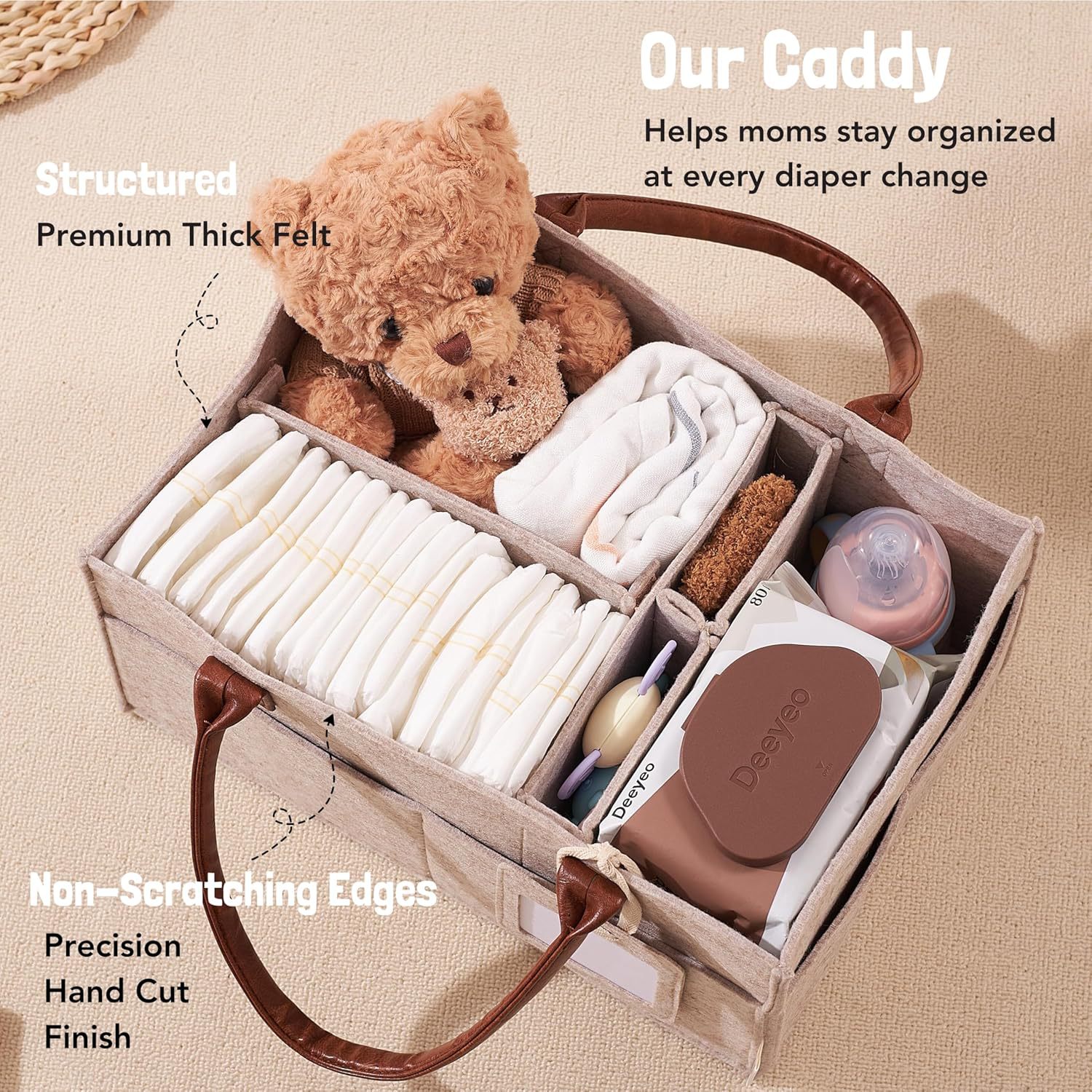 Cesta Organizadora de Fieltro  - Baby Nursery Handles reseña y precio