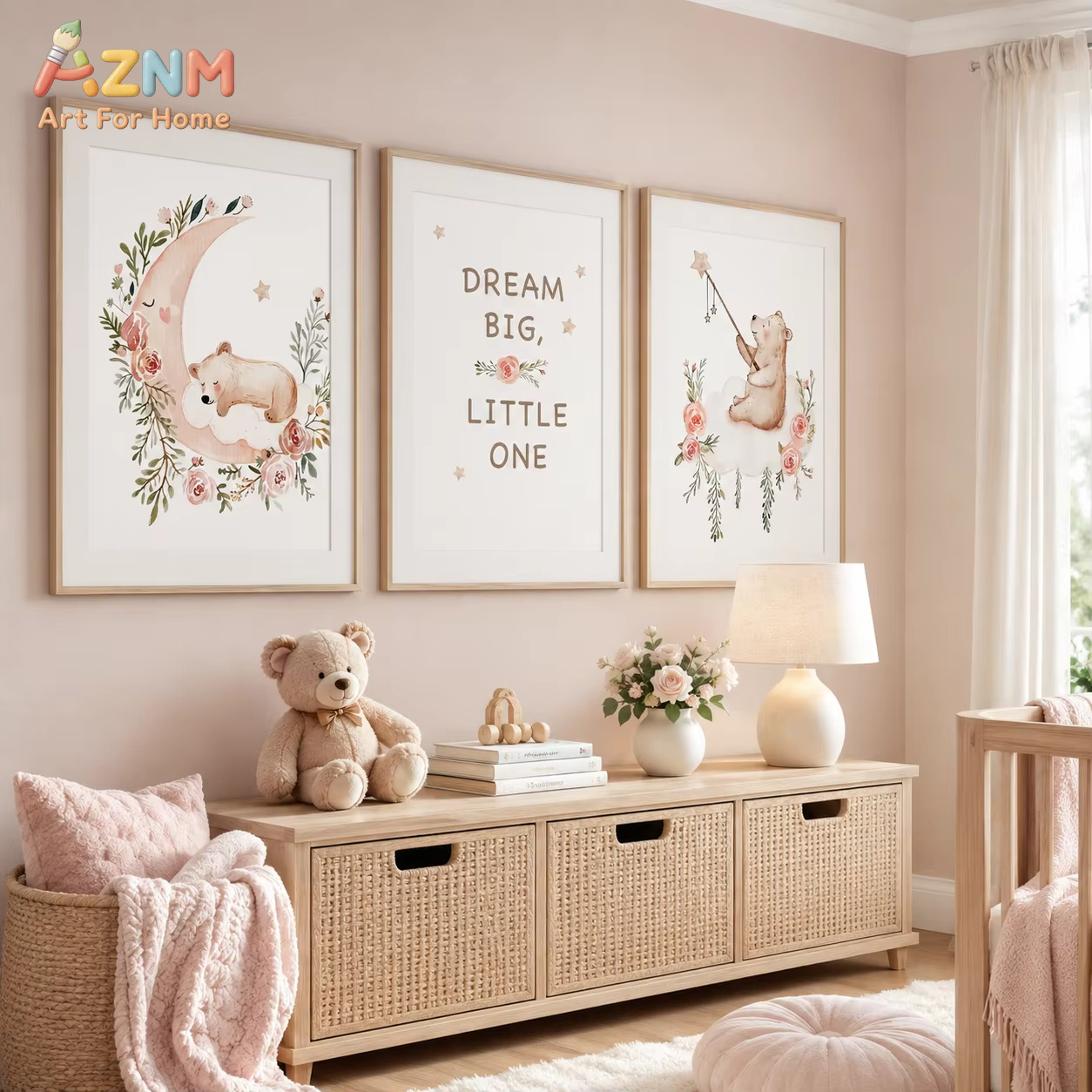 AZNM Arte de pared con flores  - Baby Girl Nursery Quotes reseña y precio