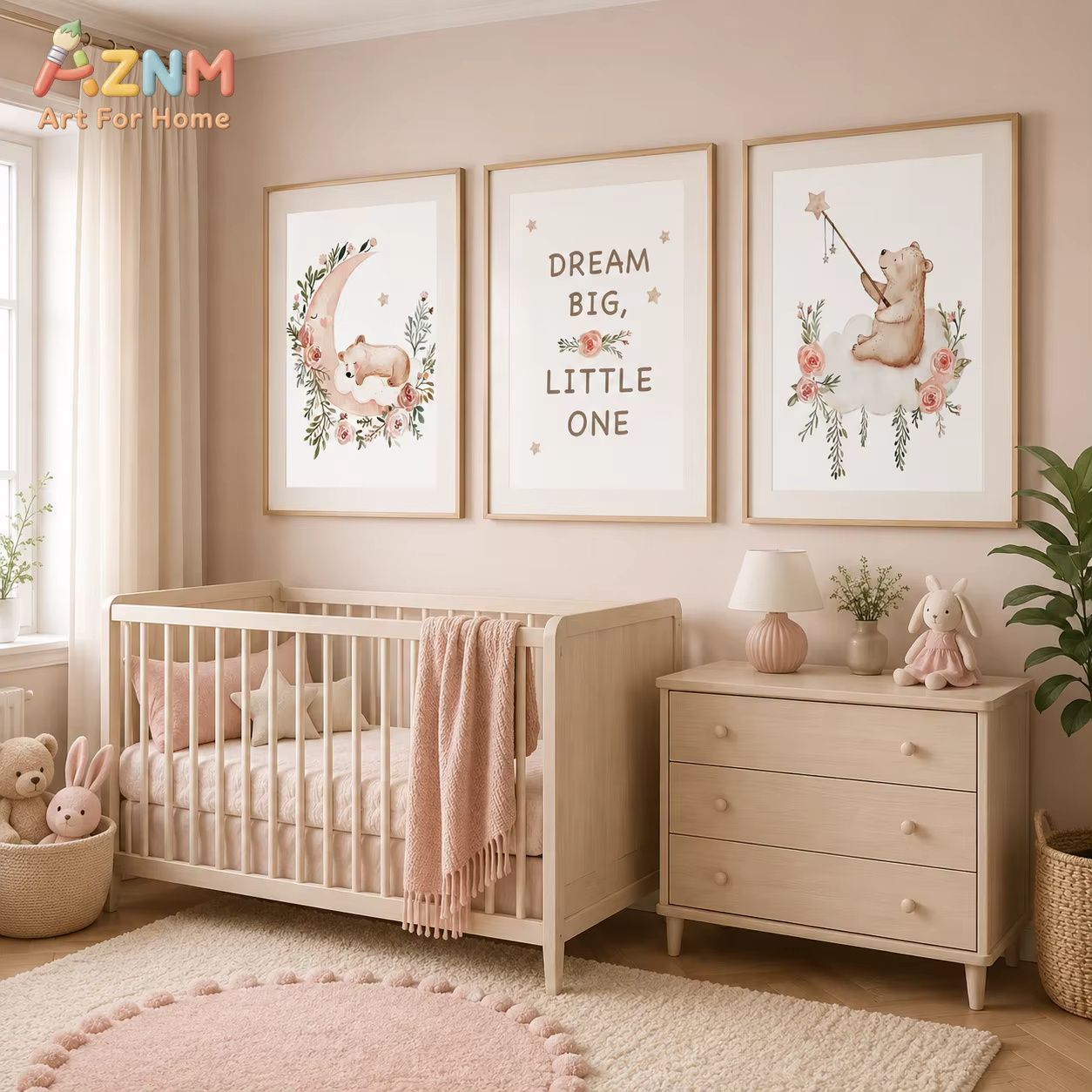 AZNM Arte de pared con flores  - Baby Girl Nursery Quotes reseña y precio