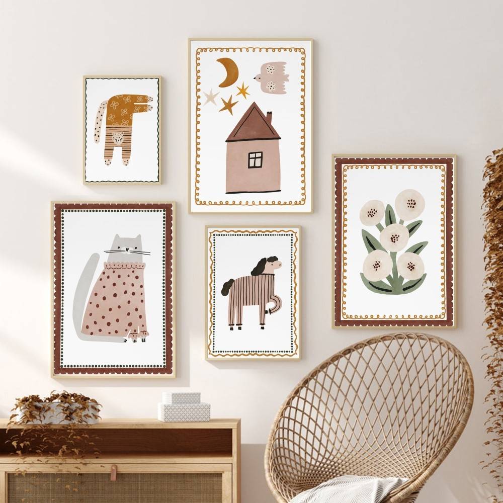 Póster Infantil Boho Neutral c - Baby Nursery Wallpaper Neutral reseña y precio