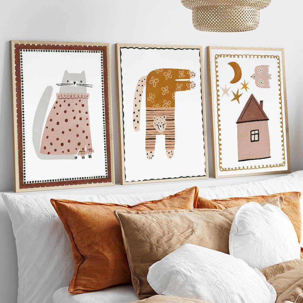 Póster Infantil Boho Neutral c - Baby Nursery Wallpaper Neutral reseña y precio