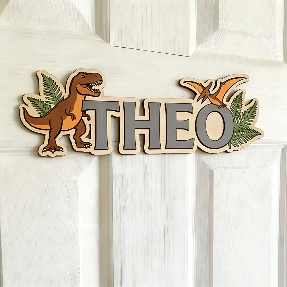 Letrero con nombre de dinosaur - Baby Nursery Kids reseña y precio