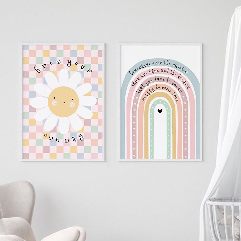 Sol, flor, arcoíris, nube, cor - Baby Nursery Kids reseña y precio