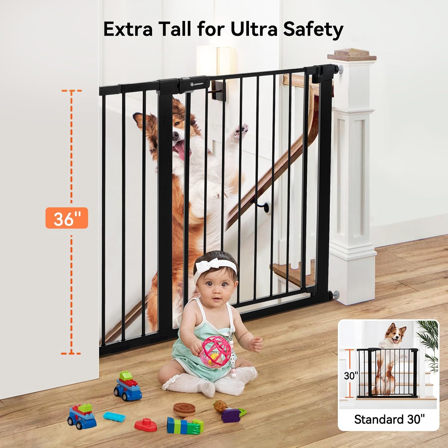 COMOMY Barrera de Seguridad pa - Baby Gate Extra Wide reseña y precio